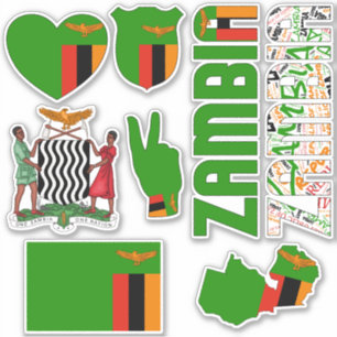 Amazing Zambia Shapes National Symbols Sticker
