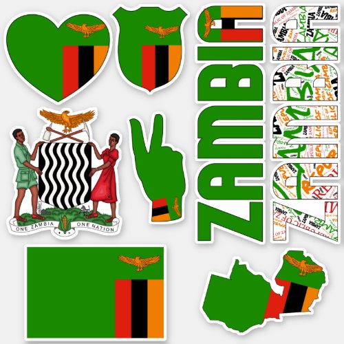 Amazing Zambia Shapes National Symbols Sticker