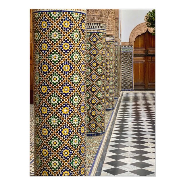 Amazing Zellige Tile in Ben Youssef - Marrakech Photo Print (Front)