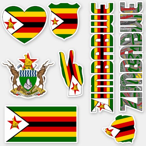 Amazing Zimbabwe Shapes National Symbols Sticker