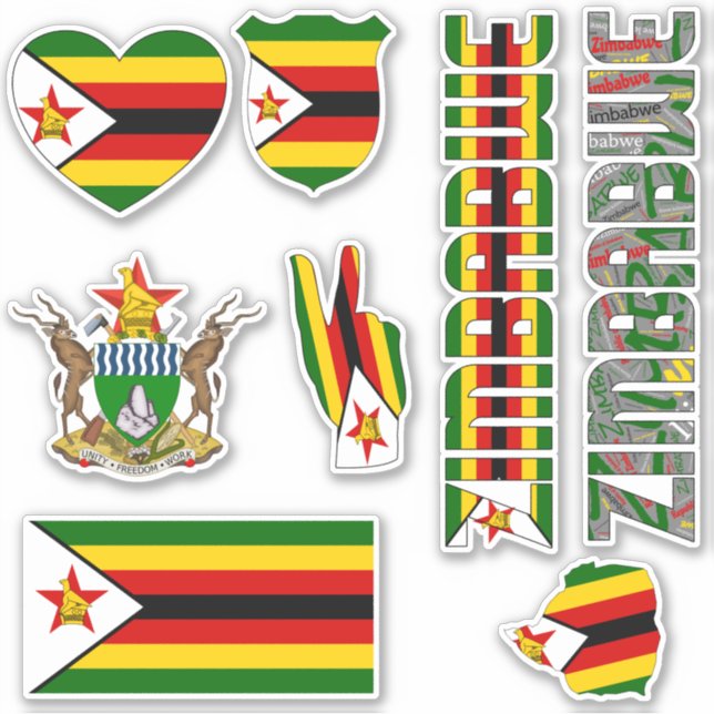 Amazing Zimbabwe Shapes National Symbols Sticker (Front)