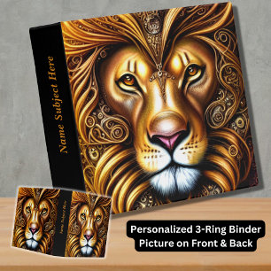 Amazingly Beautiful Golden Lion 3 Ring Binder