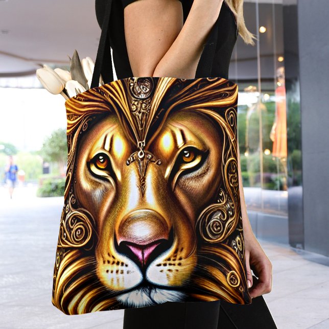 Amazingly Beautiful Golden Lion Tote Bag (Creator Uploaded)