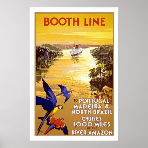 Amazon Brazil Booth Line Vintage Travel Posters