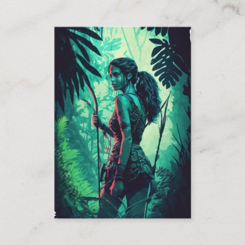 Amazon Girl Neon Jungle Warrior Business Card