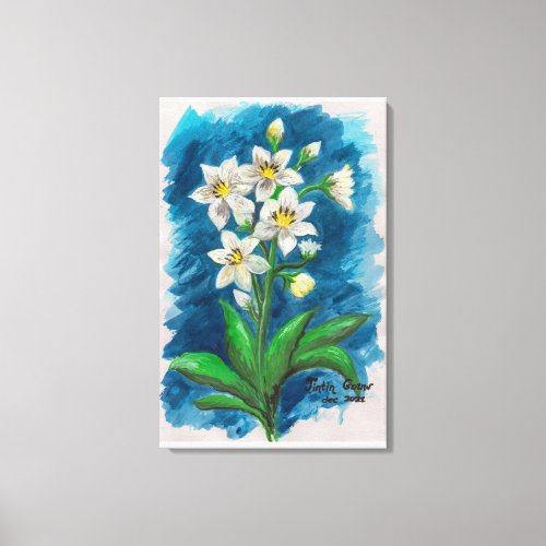 amazon lily flowers canvas print