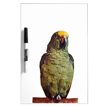 Amazon Parrot Dry Erase Board by PawsForaMoment at Zazzle