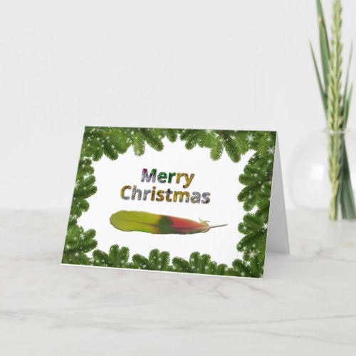 Amazon Parrot Feather Christmas Card