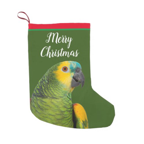 Amazon Parrot Green Small Christmas Stocking