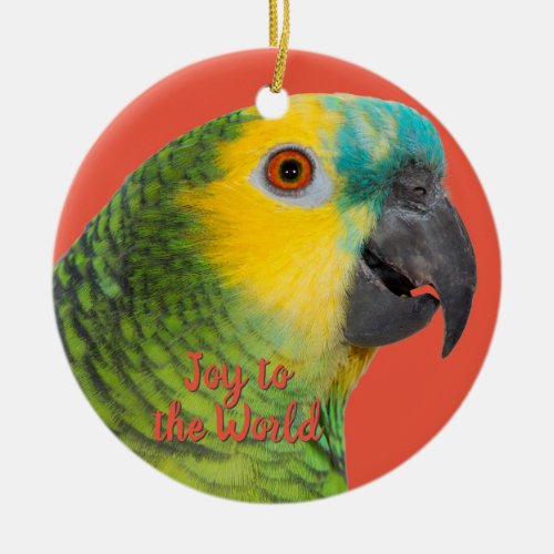 Amazon Parrot Red Ceramic Ornament