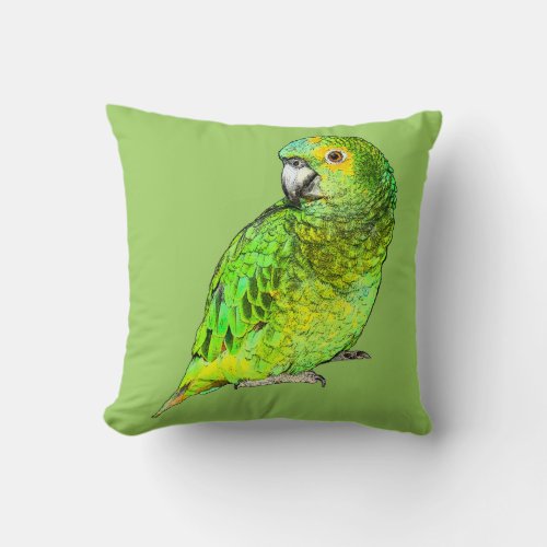 Amazon Parrot Throw Pillow