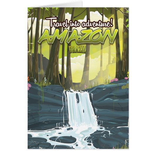 Amazon rainforest cartoon travel poster (Front)