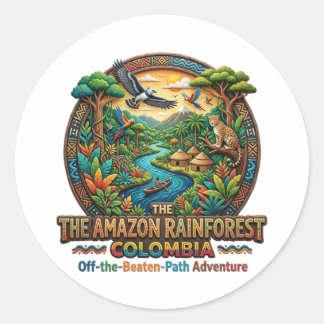 AMAZON RAINFOREST COLOMBIA CLASSIC ROUND STICKER