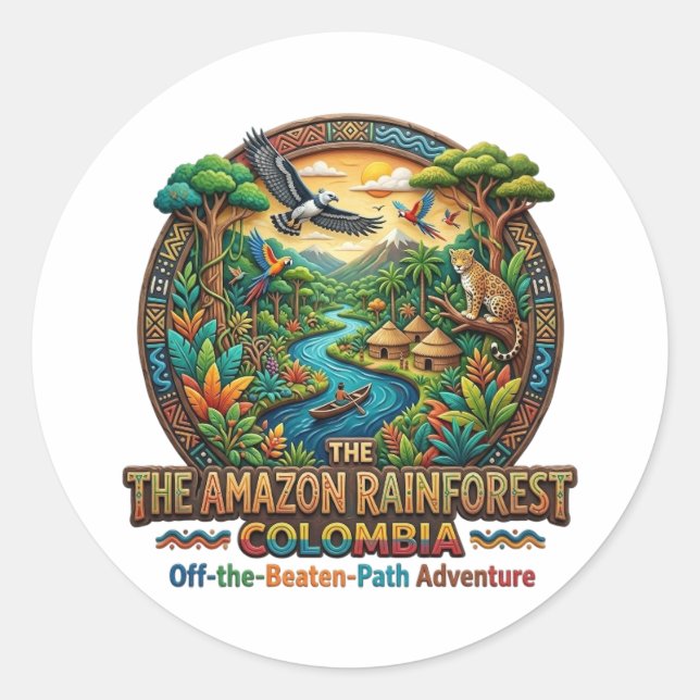 AMAZON RAINFOREST COLOMBIA CLASSIC ROUND STICKER (Front)