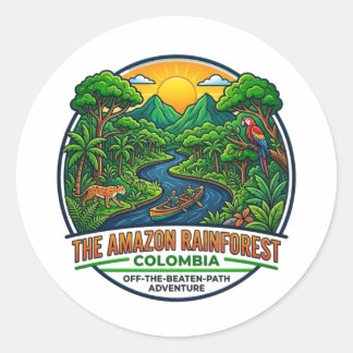 AMAZON RAINFOREST COLOMBIA CLASSIC ROUND STICKER