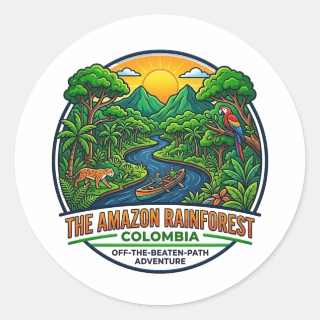 AMAZON RAINFOREST COLOMBIA CLASSIC ROUND STICKER (Front)