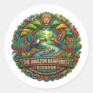 AMAZON RAINFOREST ECUADOR CLASSIC ROUND STICKER