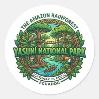 AMAZON RAINFOREST ECUADOR CLASSIC ROUND STICKER