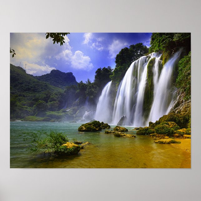 Amazon Rainforest Tropical Waterfall Poster (Front)
