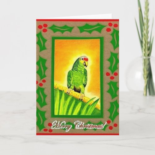 Amazon Red Lored Parrot Christmas Cards