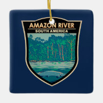 Amazon River South America Travel Art Vintage Ceramic Ornament