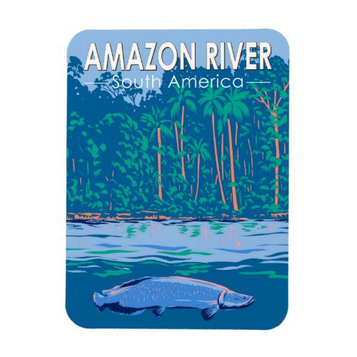 Amazon River South America Travel Art Vintage Magnet