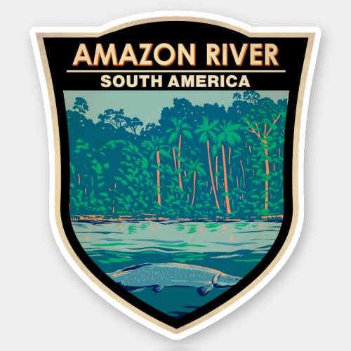 Amazon River South America Travel Art Vintage Sticker