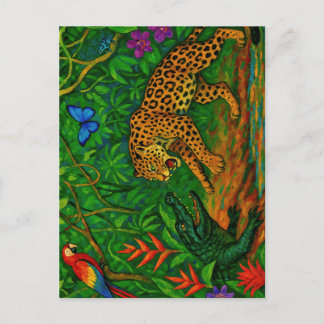 “Amazon Showdown” - Colourful Wildlife Portrait Holiday Postcard