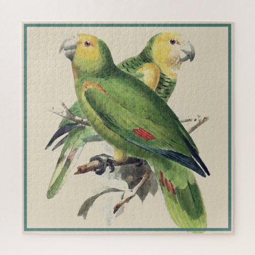 Amazona Parrots _  vintage birds Jigsaw Puzzle