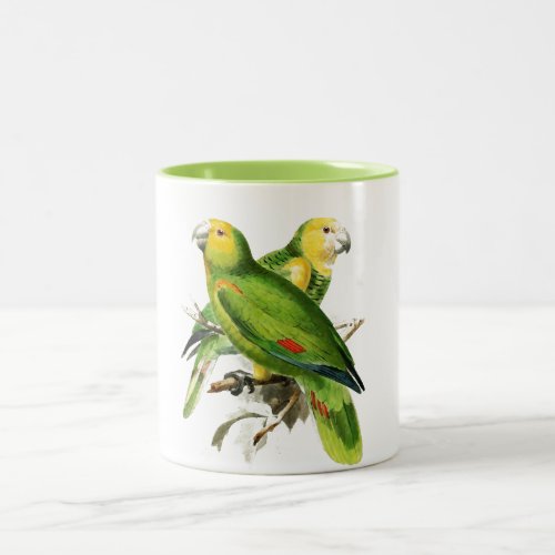 Amazona Parrots _  vintage birds Two_Tone Coffee Mug