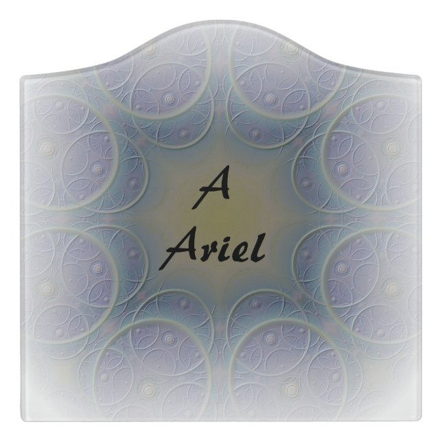 Amazone A Font With Lavender Designed Background Door Sign (Large Crest Front)