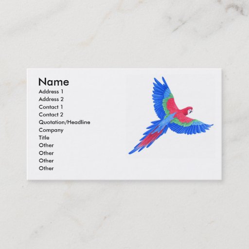Customizable Amazonian Macaw Business Card Templates
