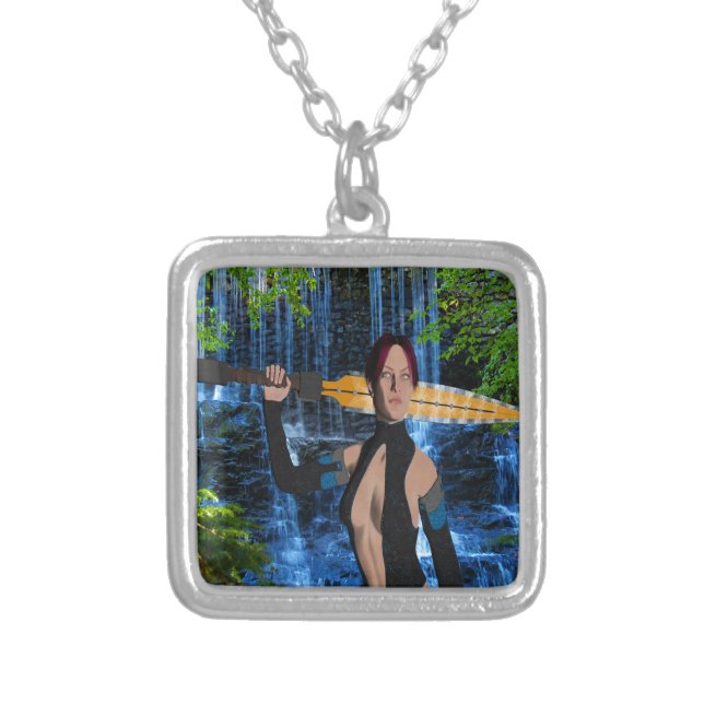 Amazonian Woman Silver Plated Necklace (Front)
