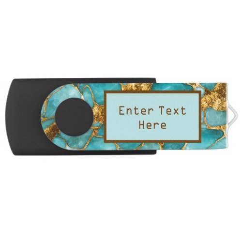 Amazonite and Gold Inspired Flash Drive 04