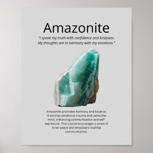 Amazonite Crystal Meaning Poster