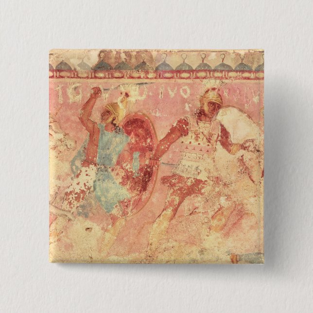 Amazons fighting a Greek warrior Pinback Button (Front)