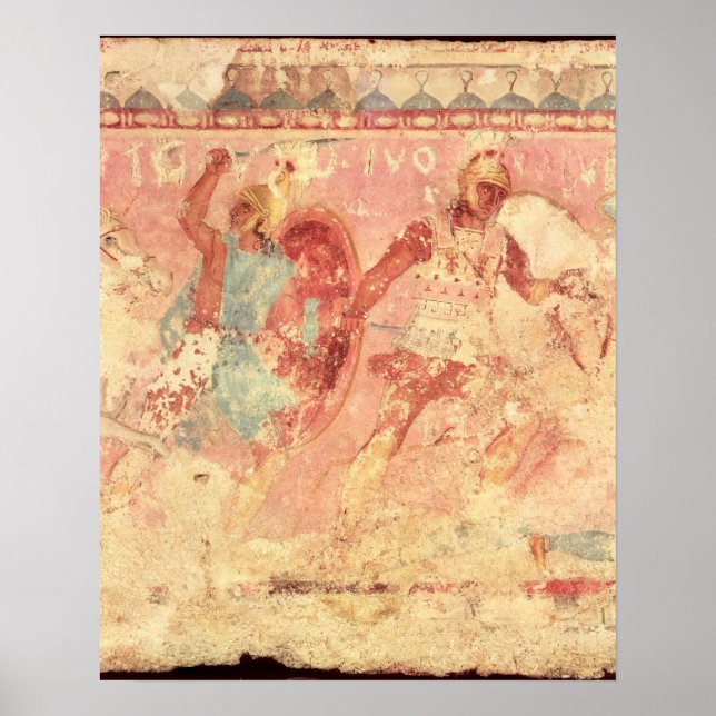 Amazons fighting a Greek warrior Poster (Front)