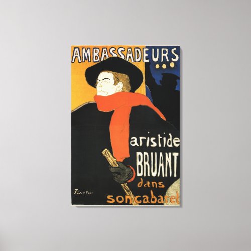 Ambassadeurs Aristide Bruant by Lautrec Canvas Print