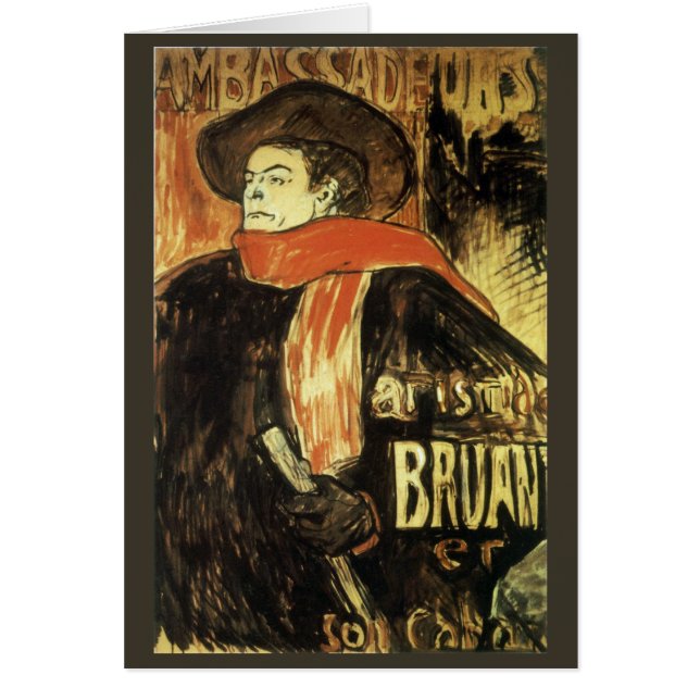 Ambassadeurs, Aristide Bruant by Toulouse Lautrec Cards (Front)