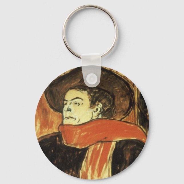 Ambassadeurs, Aristide Bruant by Toulouse Lautrec Keychain (Front)