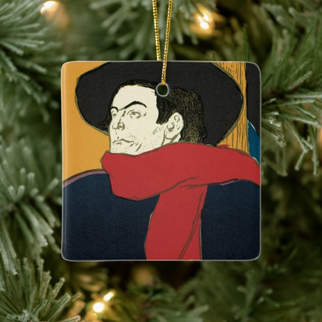 Ambassadeurs, Artistide Bruant by Toulouse Lautrec Ceramic Ornament (Tree)