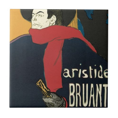 Ambassadeurs Artistide Bruant by Toulouse Lautrec Ceramic Tile