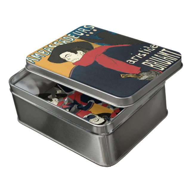 Ambassadeurs, Artistide Bruant by Toulouse Lautrec Jigsaw Puzzle (Lid Open)