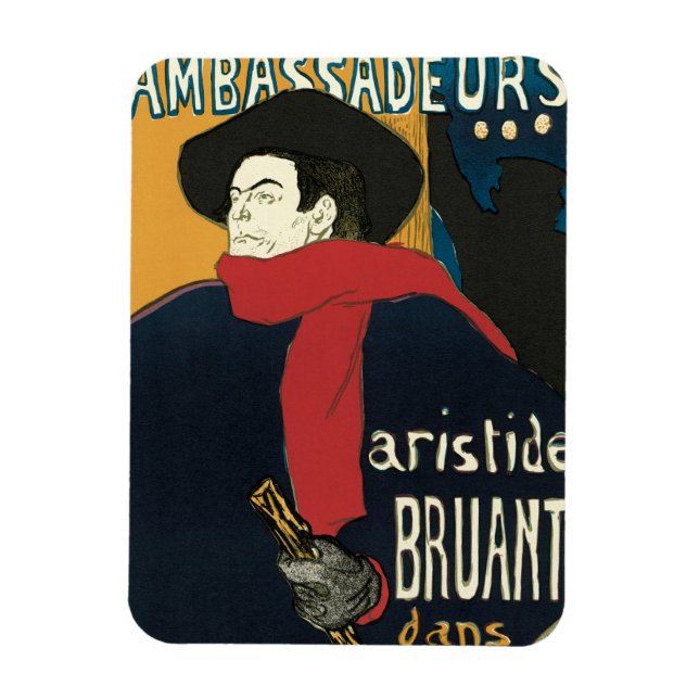 Ambassadeurs, Artistide Bruant by Toulouse Lautrec Magnet (Vertical)