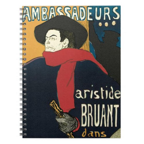 Ambassadeurs Artistide Bruant by Toulouse Lautrec Notebook
