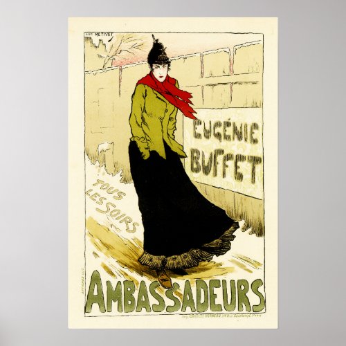 AMBASSADEURS Eugenie Buffet French Opera Singer Poster