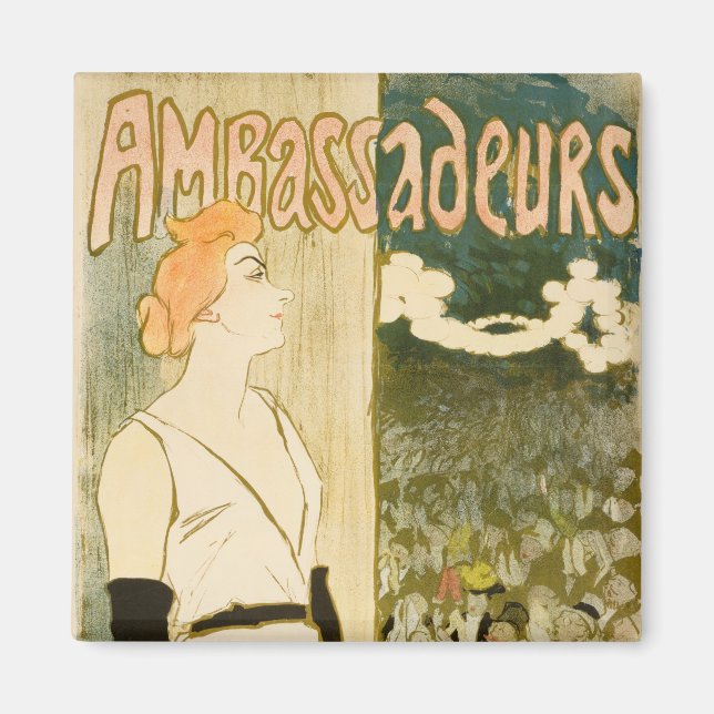 Ambassadeurs Yvette Guilbert by Theophile Steinlen Magnet (Front)