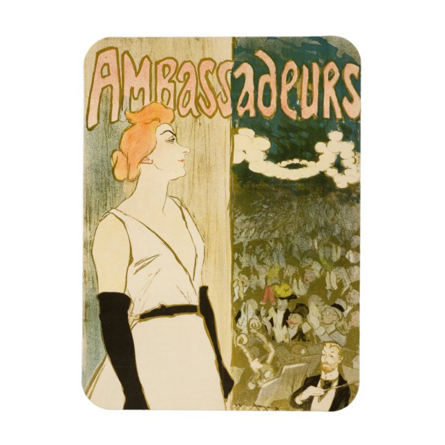 Ambassadeurs Yvette Guilbert by Theophile Steinlen Magnet (Vertical)