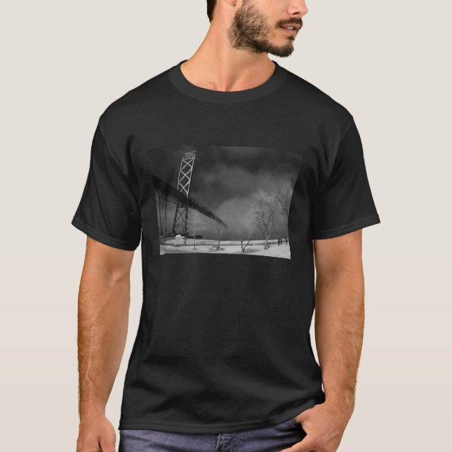 Ambassador Bridge - Detroit Michigan - Infrared T-Shirt (Front)