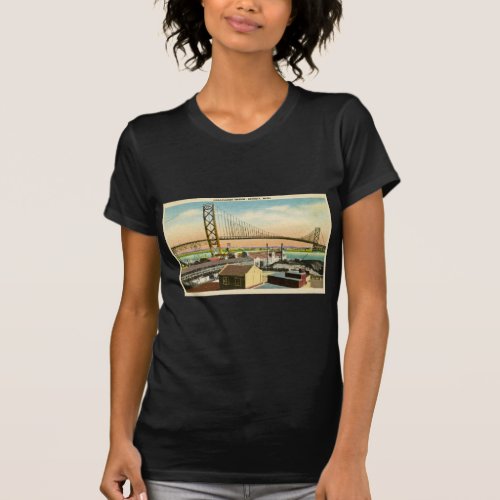 Ambassador Bridge Detroit Michigan Vintage T_Shirt
